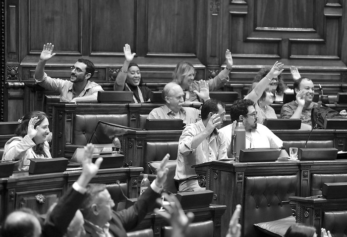 Cámara de Diputados, ayer, durante el tratamiento de la ley de los cincuentones. / Foto: Federico Gutiérrez