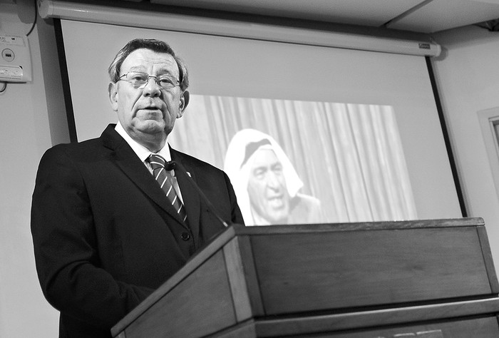 El canciller Rodolfo Nin Novoa, ayer, en la Universidad Ort. Foto: Juan Manuel Ramos