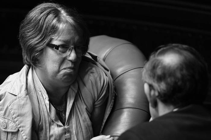 Mónica Xavier y Rodolfo Nin durante la sesión del Senado que votó la creación de la Utec. (archivo, diciembre de 2012) · Foto: Nicolás Celaya