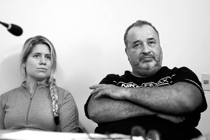Marcelo Balcedo y Paola Fiege, durante una audiencia en el Juzgado de Crimen Organizado (archivo, 2018). · Foto: Juan Manuel Ramos