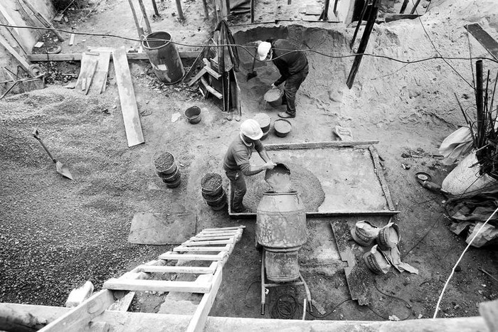 Construcción de vivienda en Montevideo (archivo, julio de 2014) · Foto: Iván Franco