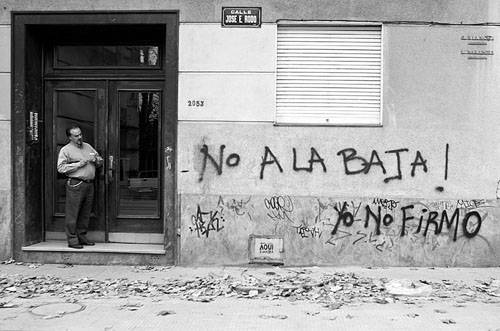 Pintada contra la baja de la edad de imputabilidad. Foto: Pablo Vignali