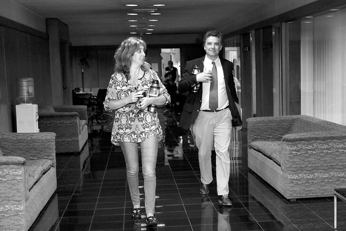 Cecilia Bottino, del Frente Amplio, y Gerardo Amarilla, del Partido Nacional, asisten a la Comisión Preinvestigadora del Fondes, el miércoles, en el edificio anexo del Palacio Legislativo. Foto: Sandro Pereyra