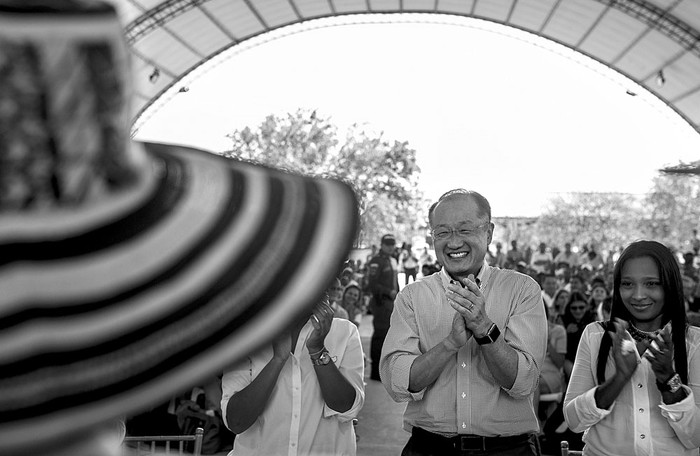 Jim Yong Kim, presidente del Banco Mundial, ayer en Valledupar, Colombia. Foto: Iván Valencia, Efe