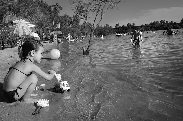 Balneario Las Cañas en Fray Bentos, el sábado. Foto: Juan Manuel Ramos