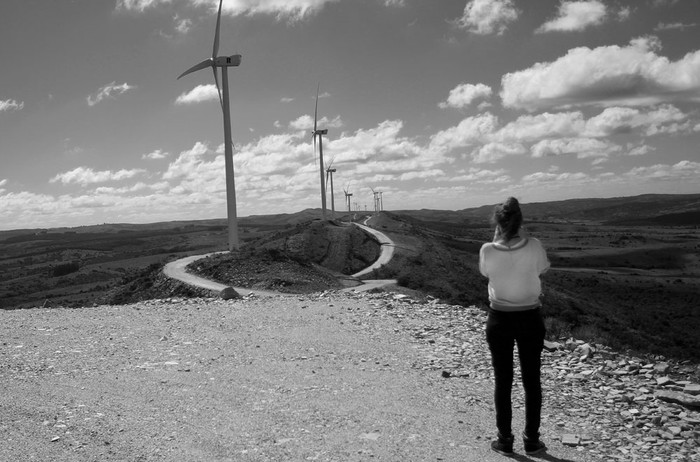 Parque eólico en la Sierra de los Caracoles, Maldonado. Foto: Iván Franco (archivo, abril de 2014)