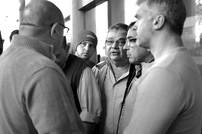 Concentración de trabajadores del supergás, el martes, en la Torre Ejecutiva. Foto: Pablo Vignali