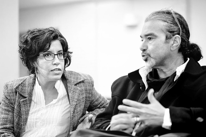 Marcela Cuadrado y Ramón Soto, el viernes, en el Sindicato Médico del Uruguay. Foto: Federico Gutiérrez