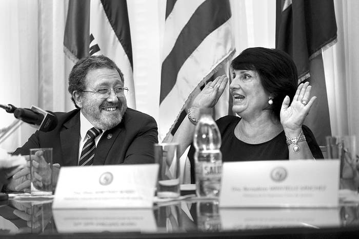 Jorge Chediak y Elena Martinez Rosso, ministros de la Suprema Corte de Justicia. Foto: Andrés Cuenca (archivo, febrero de 2018)