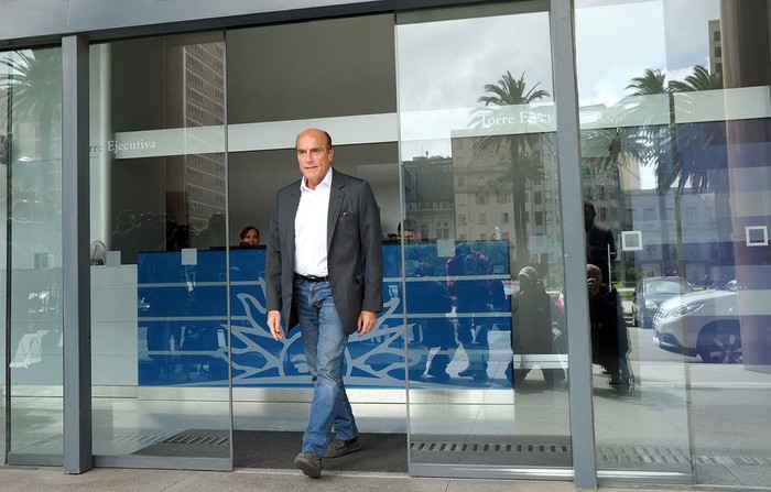 Daniel Martínez, luego de la reunión con Tabaré Vázquez en la Torre Ejecutiva. · Foto: Pablo Vignali