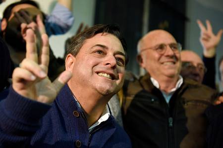 Daniel Peña y Edgardo Novick durante un acto en su sede del Cordón. · Foto: Nicolás Celaya / adhocFOTOS Daniel Peña y Edgardo Novick durante un acto en su sede del Cordón. · Foto: Nicolás Celaya / adhocFOTOS