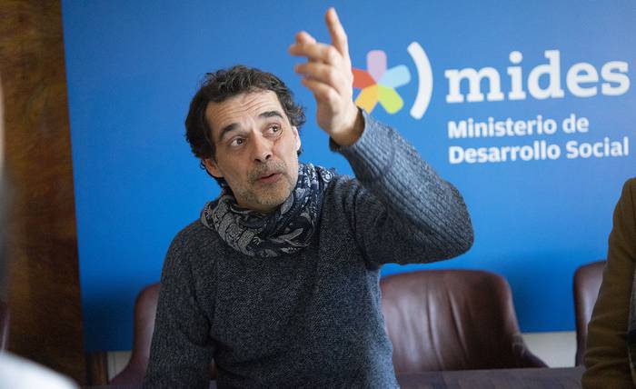 Federico Graña, durante una conferencia de prensa, ayer, en el Mides. · Foto: Mariana Greif