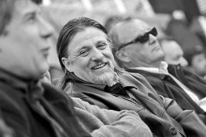 Fernando Gambera, José Fazio y Richard Read, durante el acto del 1º de mayo.(archivo, mayo de 2012) · Foto: Javier Calvelo