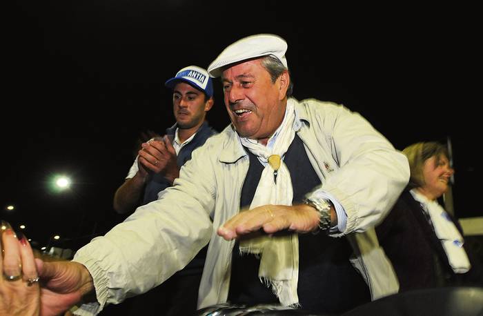 Enrique Antía, la noche de las elecciones departamentales en Maldonado en 2015. · Foto: Sandro Pereyra