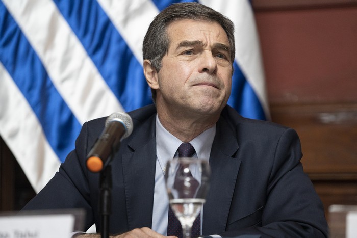 Ernesto Talvi, durante una conferencia en Cancillería. (archivo, junio de 2020) · Foto: Mariana Greif