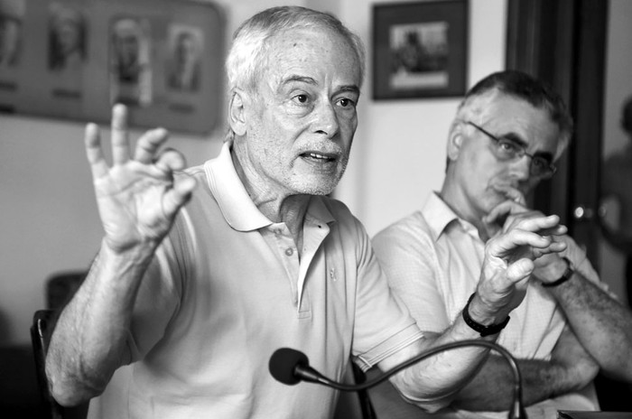 Víctor Bacchetta y Raúl Viñas, ayer, durante la conferencia de prensa. Foto: Pablo Nogueira