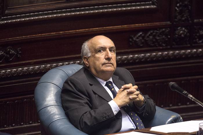 Guillermo Domenech en la Cámara de Senadores (archivo, setiembre de 2020). · Foto: Ernesto Ryan