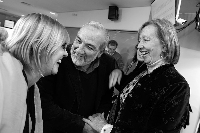 Cristina Lustemberg, Wilson Netto y María Julia Muñoz, durante la presentación del marco curricular para niños de hasta seis años, ayer, en la Torre Ejecutiva. Foto: Santiago Mazzarovich