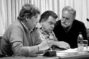 Fernando Gambera, Gerardo Caetano y Rosinha, durante la mesa redonda “¿Hacia dónde va el Mercosur?”, ayer, en el Palacio Legislativo. Foto: Pablo Vignali