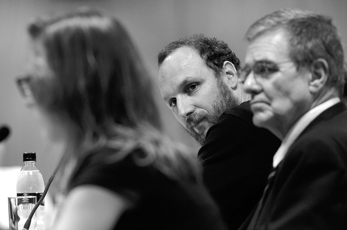 Florencia Lemos, Sebastián Sabini y Jorge Suárez, durante el seminario "Nuevos enfoques en Políticas de Drogas en el Siglo XXI", ayer, en el Anexo del Palacio Legislativo. Foto: Pablo Vignali