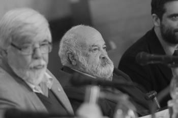 Eduardo Bonomi y Eleuterio Fernández Huidobro, ayer, en la Comisión de Seguridad del Senado. / Foto: Pablo Vignali