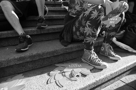 Marcha “Uruguay cosecha, primer año de marihuana legal”. Foto: Nicolás Celaya (archivo, diciembre de 2014) Marcha “Uruguay cosecha, primer año de marihuana legal”. Foto: Nicolás Celaya (archivo, diciembre de 2014)