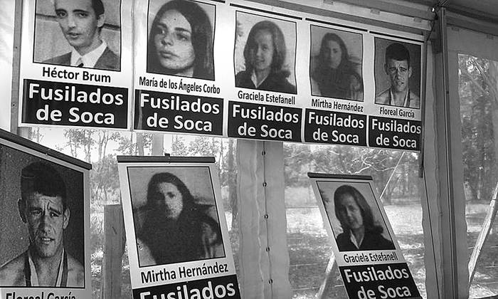 Homenaje a los fusilados de Soca, el 20 de diciembre de 2015 en Capilla de Cella, donde aparecieron los cuerpos. Foto: Federico López Romanelli