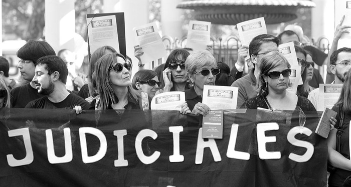 Movilización de trabajadores del Poder Judicial. Foto: Sandro Pereyra (archivo, febrero de 2015)