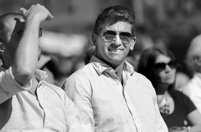 Raúl Sendic, ayer, en la conmemoración del Primero de Mayo. Foto: Pablo Vignali