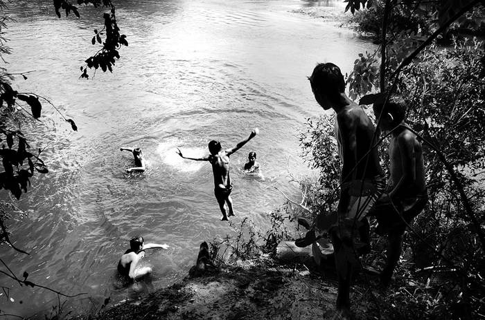 Río Santa Lucía en Aguas Corrientes, Canelones. Foto: Alessandro Maradei (archivo, enero de 2017)