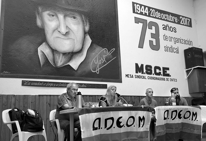 Asamblea de ADEOM, ayer, en  Fancap. / Foto: Andrés Cuenca