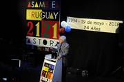 Danilo Astori, ayer, en el aniversario de Asamblea Uruguay, en El Galpón.