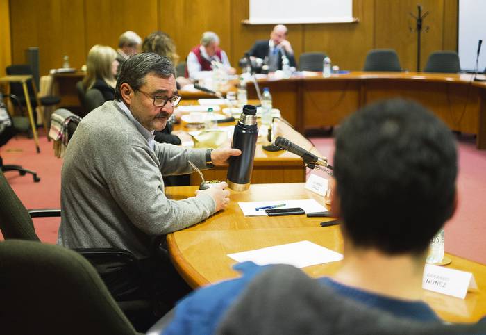 Luis Gallo, ayer, en la comisión invastigadora de ASSE. · Foto: Pablo Vignali