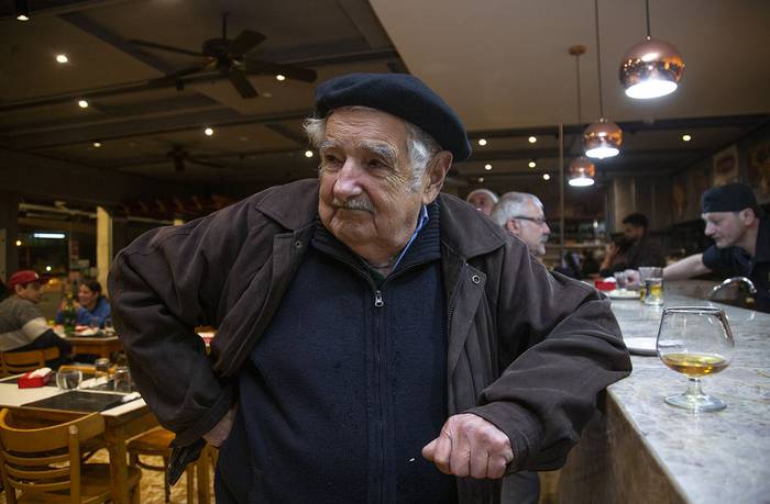 José Mujica, ayer, en el Paso Molino. · Foto: .