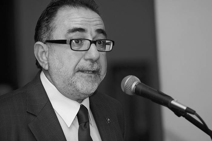Juan Gómez, en el acto en el que asumió su cargo en el directorio de ANCAP. (archivo, mayo de 2010) · Foto: Ricardo Antúnez