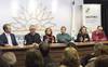 Morgan Doyle, Salvador Schelotto, Eneida de Leon, Juan Canessa, Silvana Pissano y Fernando Nopitsch, en la Torre Ejecutiva. Morgan Doyle, Salvador Schelotto, Eneida de Leon, Juan Canessa, Silvana Pissano y Fernando Nopitsch, en la Torre Ejecutiva.