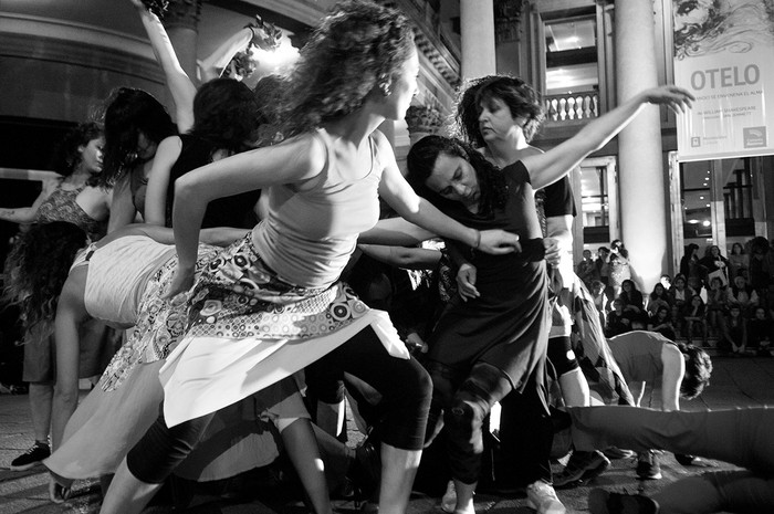 Acontece-Danza, ayer, en la apertura del Encuentro Feminista Latinoamericano y del Caribe. Foto: Manuela Aldabe