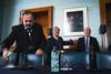 Jorge Gandini, Jorge Larrañaga y Germán Coutinho, ayer, en el Palacio Legislativo. Jorge Gandini, Jorge Larrañaga y Germán Coutinho, ayer, en el Palacio Legislativo.
