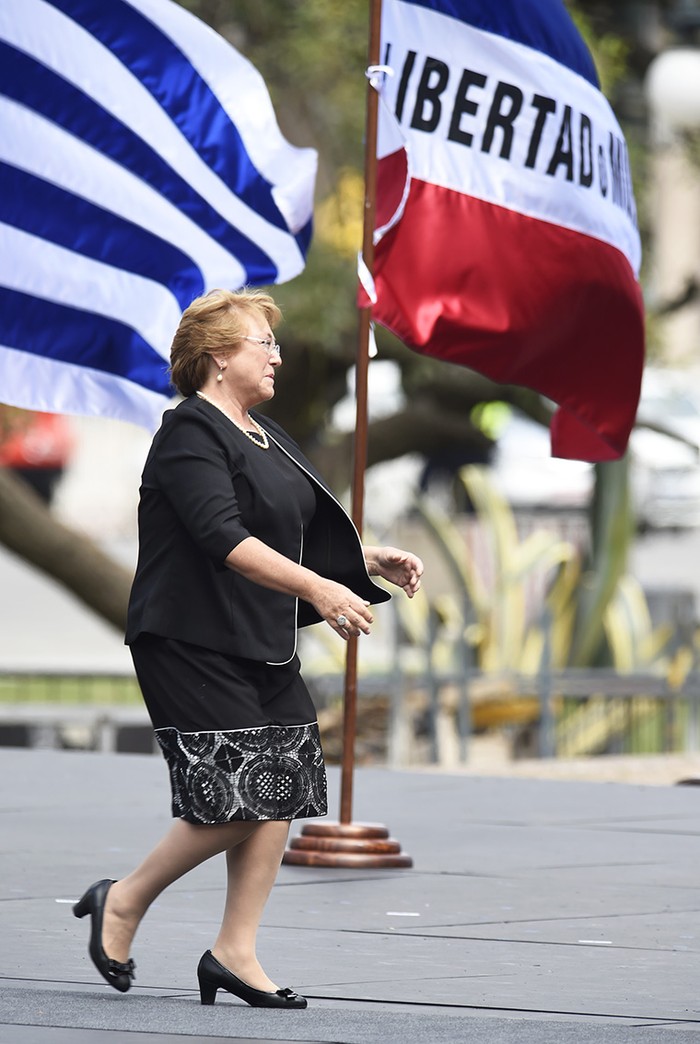 Michelle Bachelet, durante el acto de asunción de Tabaré Vazquez, el 1º de marzo de 2015. Foto: Nicolás Celaya