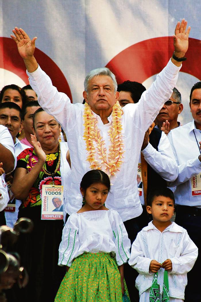 Andrés Manuel López Obrador, durante un acto en Oaxaca el 18 de marzo. Foto: David Torres, Citizenside, Afp