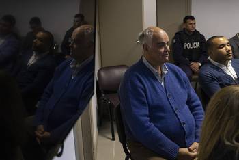 Gustavo Penadés y Sebastián Mauvezin, durante una audiencia judicial (archivo, setiembre de 2024). · Foto: Ernesto Ryan