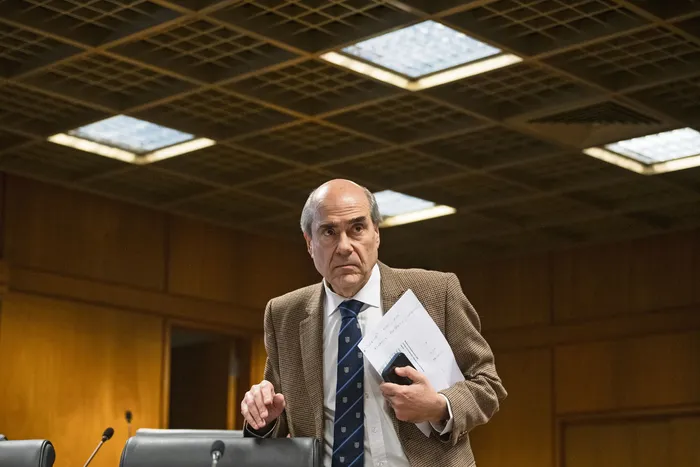 Pablo Abdala, el 3 de agosto, en la Comisión de Presupuestos integrada con la de Hacienda. · Foto: Gianni Schiaffarino