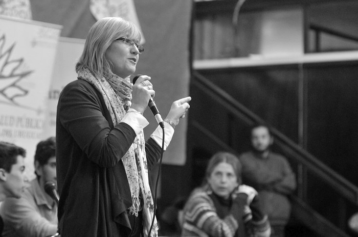 Cristina Lustemberg, subsecretaria del Ministerio de Salud Pública, ayer, en el Instituto Nacional de la Juventud. Foto: Federico Gutiérrez