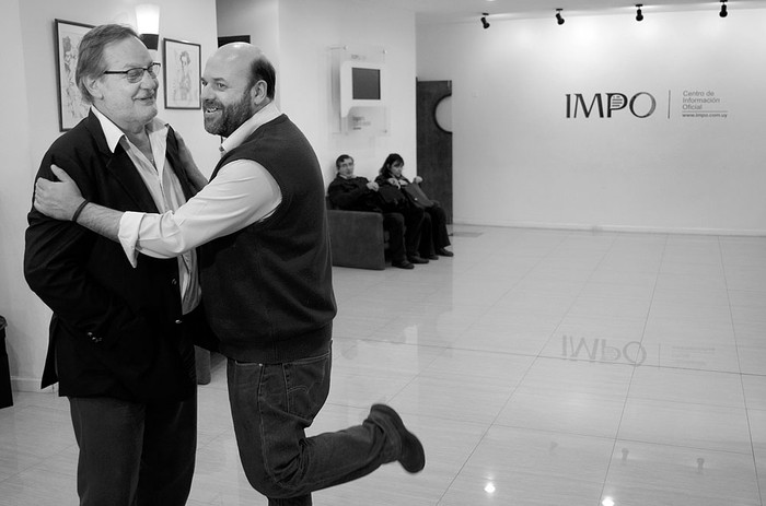 Gustavo Bernini y Julio Bango, ayer, en el IMPO. Foto: Pablo Vignali
