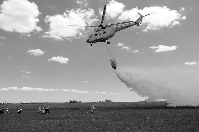 Simulacro del Grupo de Protección ante Incendios Forestales. Foto: Santiago Mazzarovich (archivo, febrero de 2013)