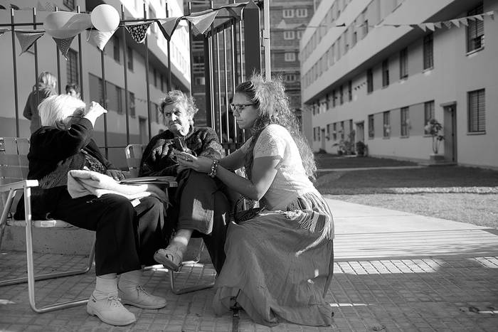 Inauguración de las cooperativas de viviendas Castalia y Cuareim, el sábado en el Barrio Sur. Foto: Santiago Mazzarovich