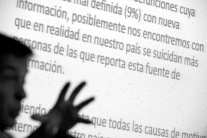 Presentación en el Día Nacional de Prevención del Suicidio, el viernes,
en el Ministerio de Salud Pública. Foto: Santiago Mazzarovich