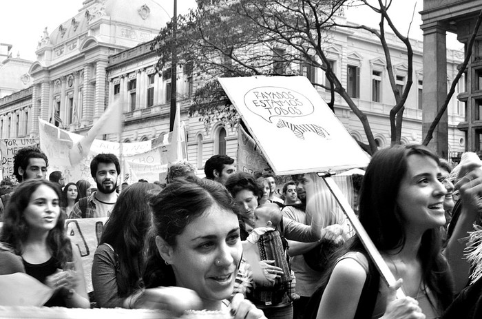 Marcha por Salud Mental, ayer, en 18 de Julio. Foto: Alessando Maradei