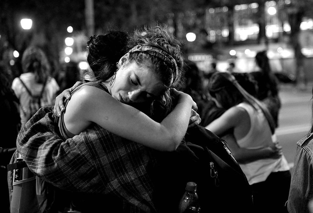 Marcha contra los femicidios, ayer, en 18 de Julio. Foto: Andrés Cuenca