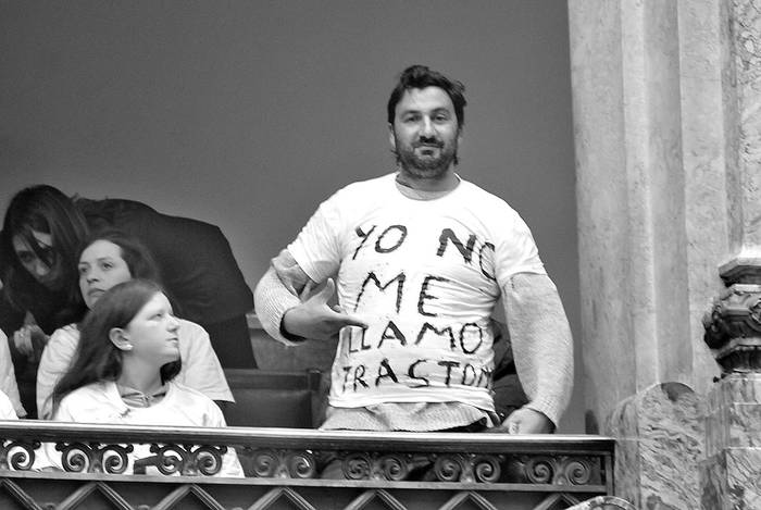 Barra de la Cámara de Diputados, ayer, mientras se discutía el proyecto de ley de salud mental. Foto: Federico Gutiérrez